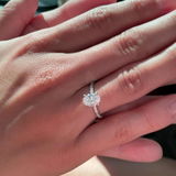 3.0 CT Oval Hidden Halo & Pave Moissanite Engagement Ring