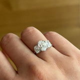 3.0 CT Oval Cut Three Stone Lab Grown Diamond Engagement Ring