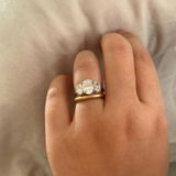 1.91 CT Oval Three Stones Moissanite Engagement Ring