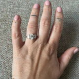 1.91 CT Oval Three Stones Moissanite Engagement Ring