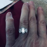 1.91 CT Oval Three Stones Moissanite Engagement Ring
