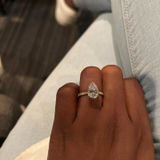 3 CT Pear Cut Pave Lab Grown Diamond Engagement Ring