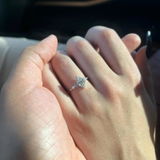 1 CT Marquise Cut Cluster Style Lab Grown Diamond Engagement Ring