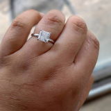 1.2 CT Princess Cut Hidden Halo Lab Grown Diamond Engagement Ring
