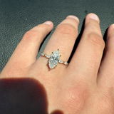 2.0 CT Marquise Lab Grown Engagement Ring with Pave & Hidden Halo Design