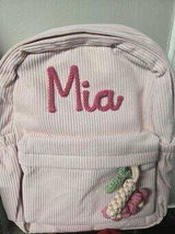 Personalized Toddler Backpack | Embroidered Name Corduroy Kids Book Bag for Preschool & Back to School
