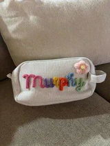 Personalized Name Corduroy Pencil Case – Custom Kids Zipper Pouch, Baby Shower Gift, Makeup Bag, Back to School
