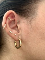KOSINER 14K Solid Gold Minimalist Pendant Flat Back Stud