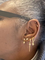 925 Sterling Silver Star and Moon Zircon Earring Set