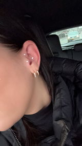 KOSINER 925 Sterling Silver Minimalist Trinity Flat Back Stud