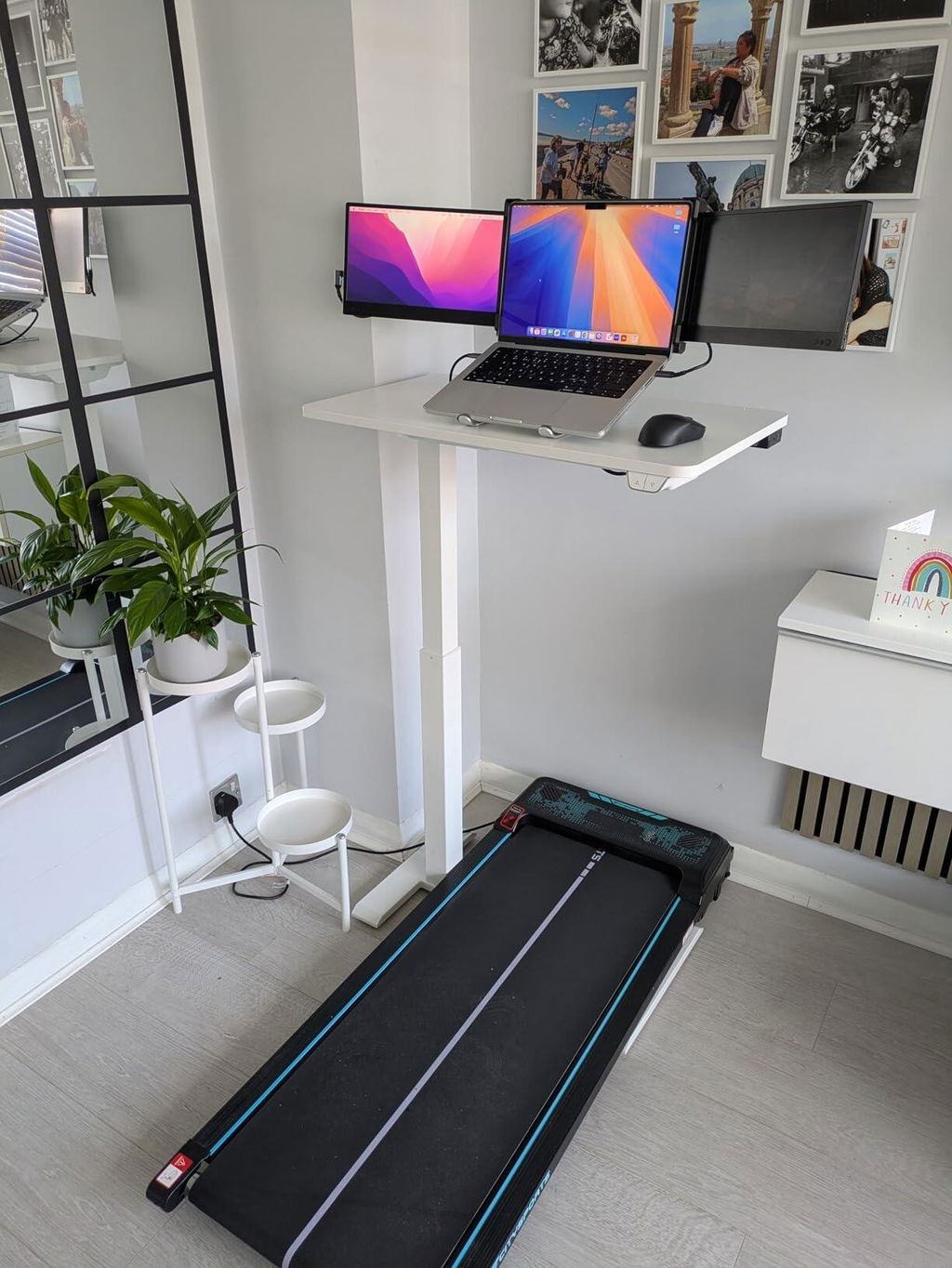 KOWO Small Electric Standing Desk on Wheels