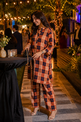 Mocha Check Cotton Co-Ord Set