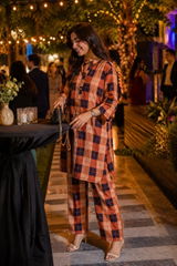Mocha Check Cotton Co-Ord Set