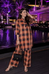 Mocha Check Cotton Co-Ord Set