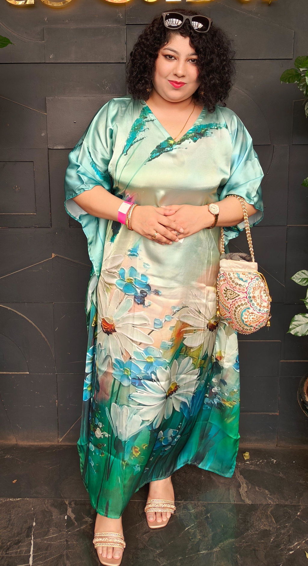 Daisy Meadows Soft Satin Kaftan