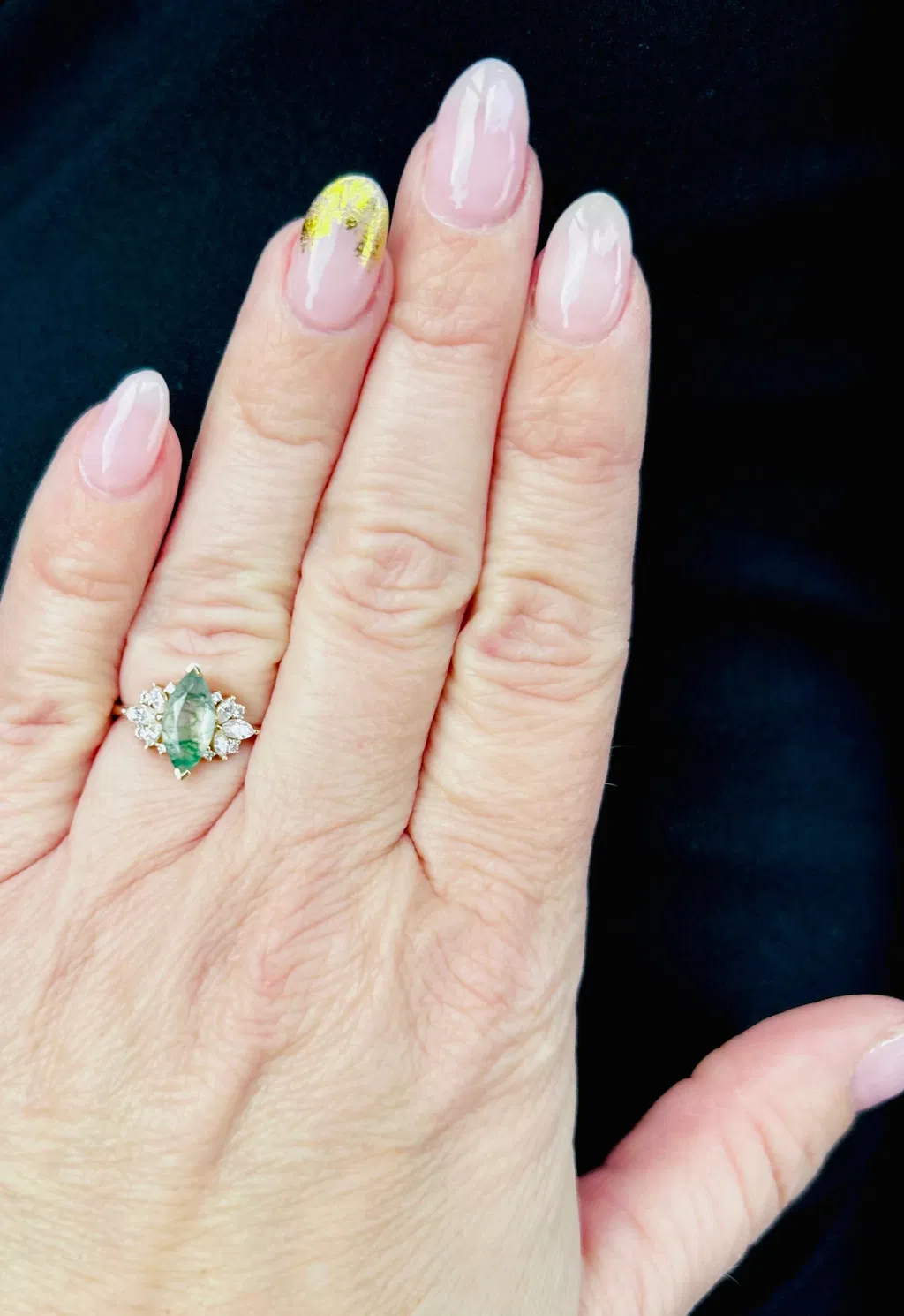 Unique Marquise Cut Moissanite Engagement Ring Rose Gold Ring