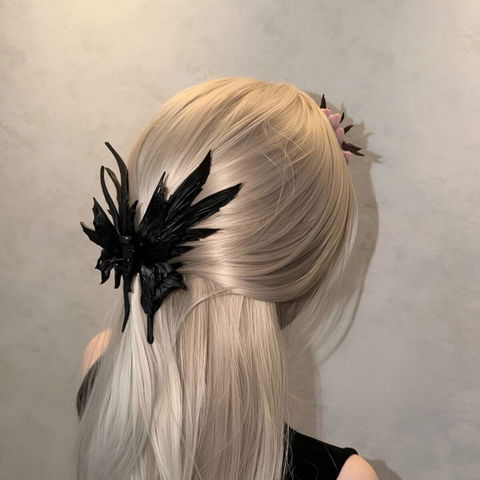 Matte Black Wing Hair Claw Clip