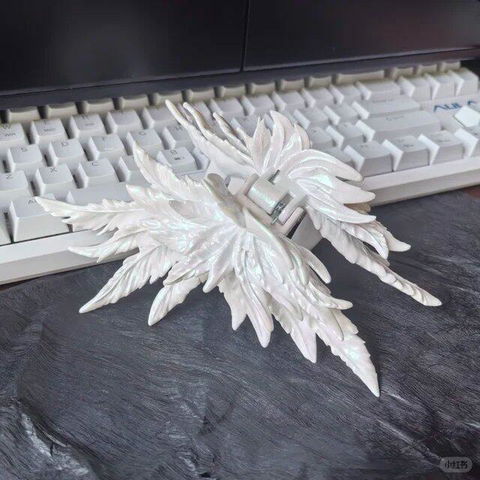 Jumbo Iridescent White Wing Hair Claw Clip