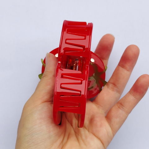 Medium Red Tomato Sliced Open Hair Claw