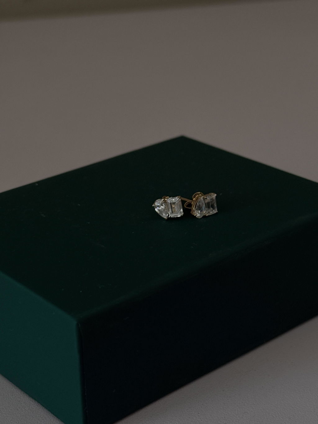 12CTW Lab Diamond Toi Et Moi Stud Earring In 14K Solid Gold/Platinum