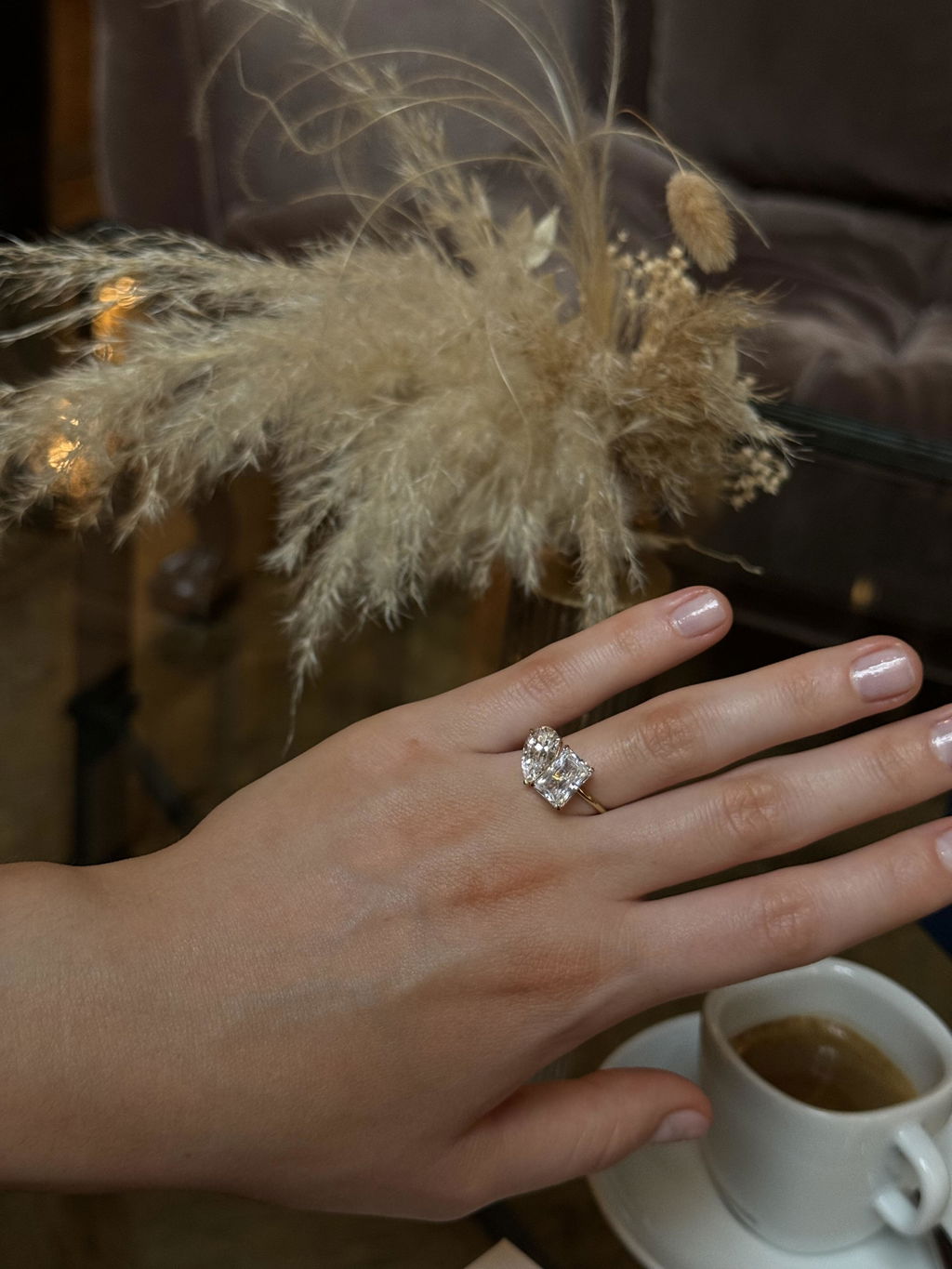 Ivory丨6CTW Lab Grown Diamond Toi Et Moi Engagement Ring In 14K Solid Gold/Platinum