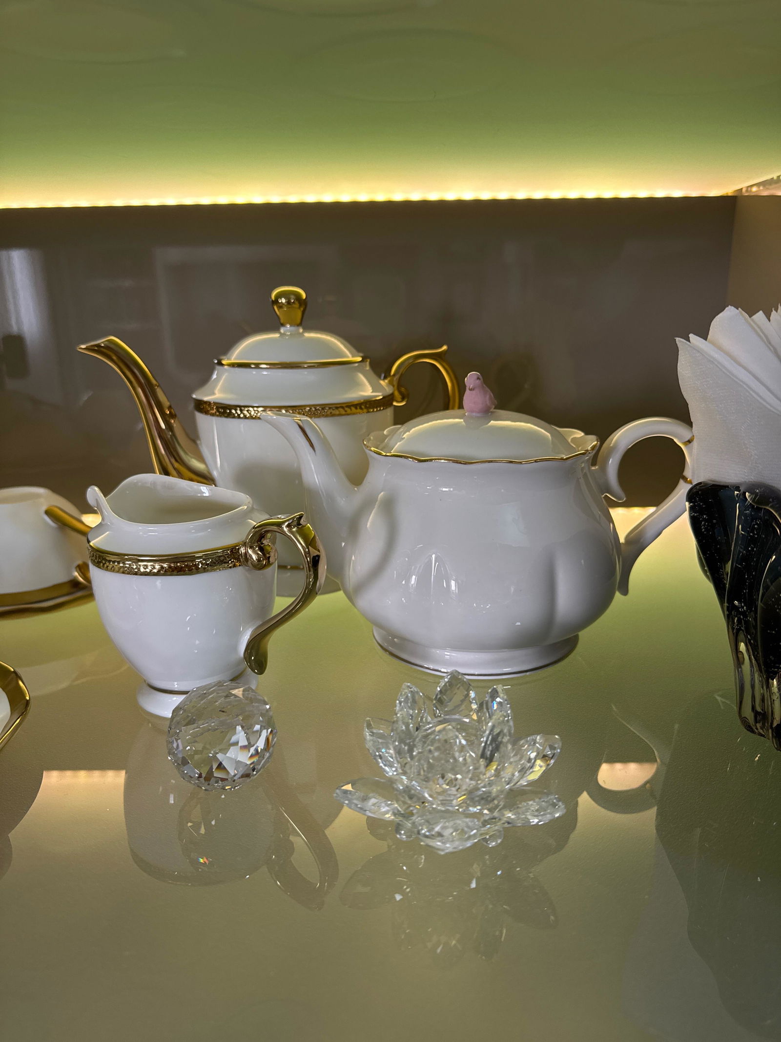 Xícara de Chá Porcelana Dubai Branco/Dourado 200ml - Wolff – Let's
