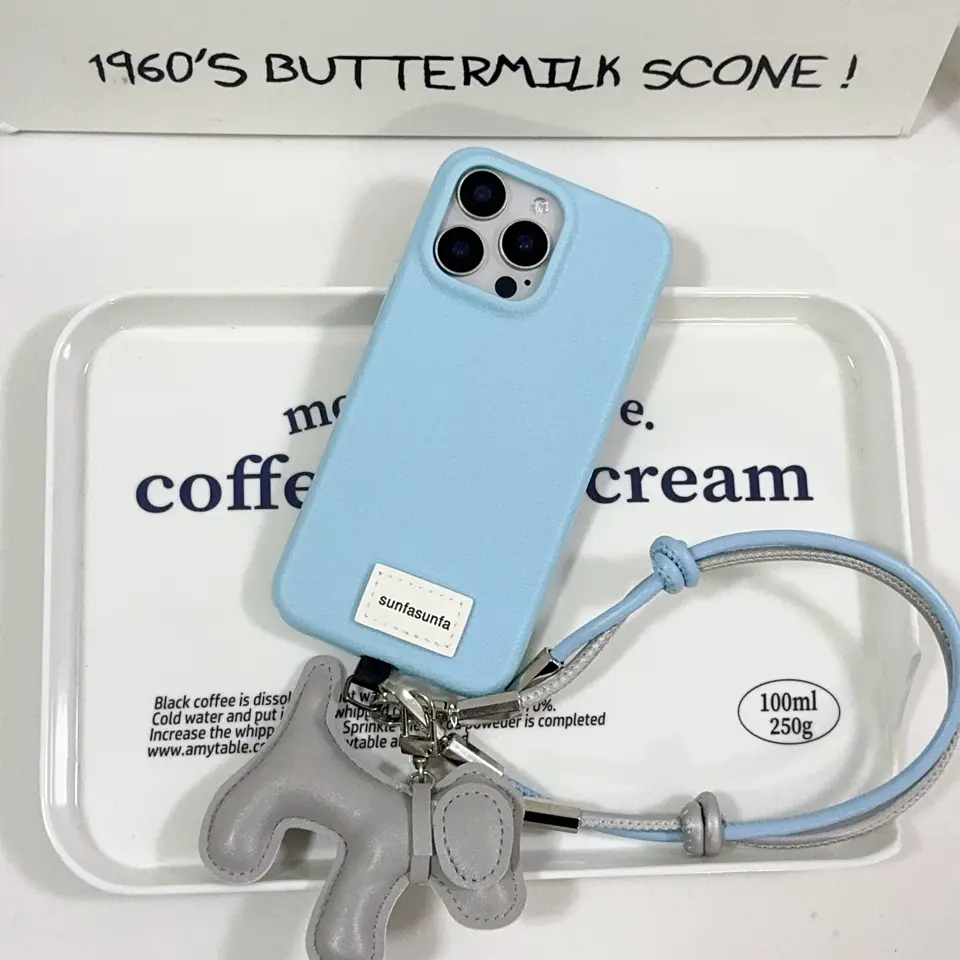 iPhone Lanyard Series | Genuine Leather Phone Case with Free Dachshund Pendant