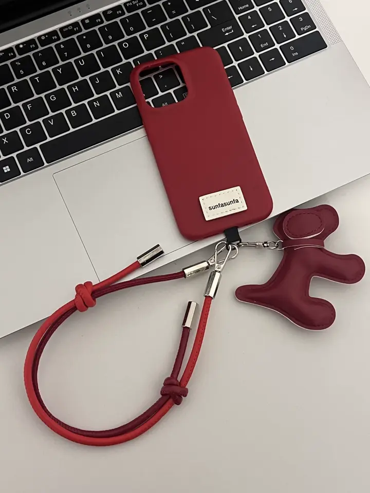 iPhone Lanyard Series | Genuine Leather Phone Case with Free Dachshund Pendant