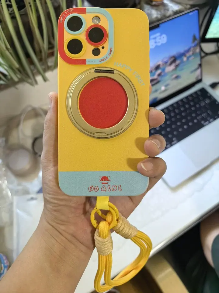 iPhone Lanyard Series | Color-Block Series Rotating Stand Phone Case