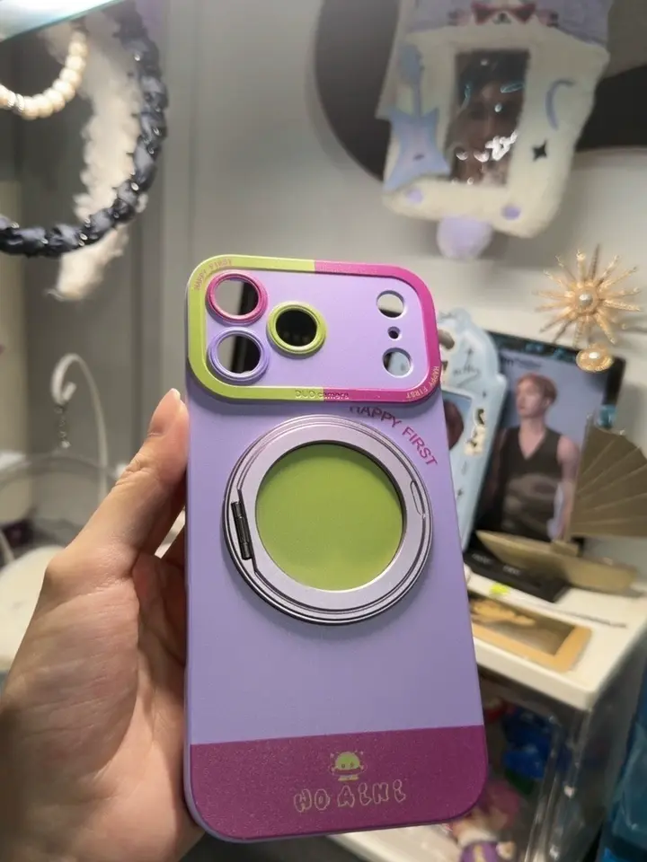 iPhone Lanyard Series | Color-Block Series Rotating Stand Phone Case