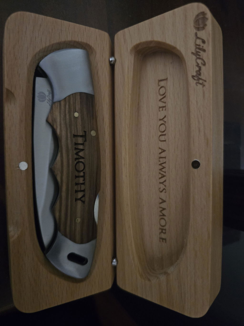 Precision Folding Knife - Zebra Wood Elegance