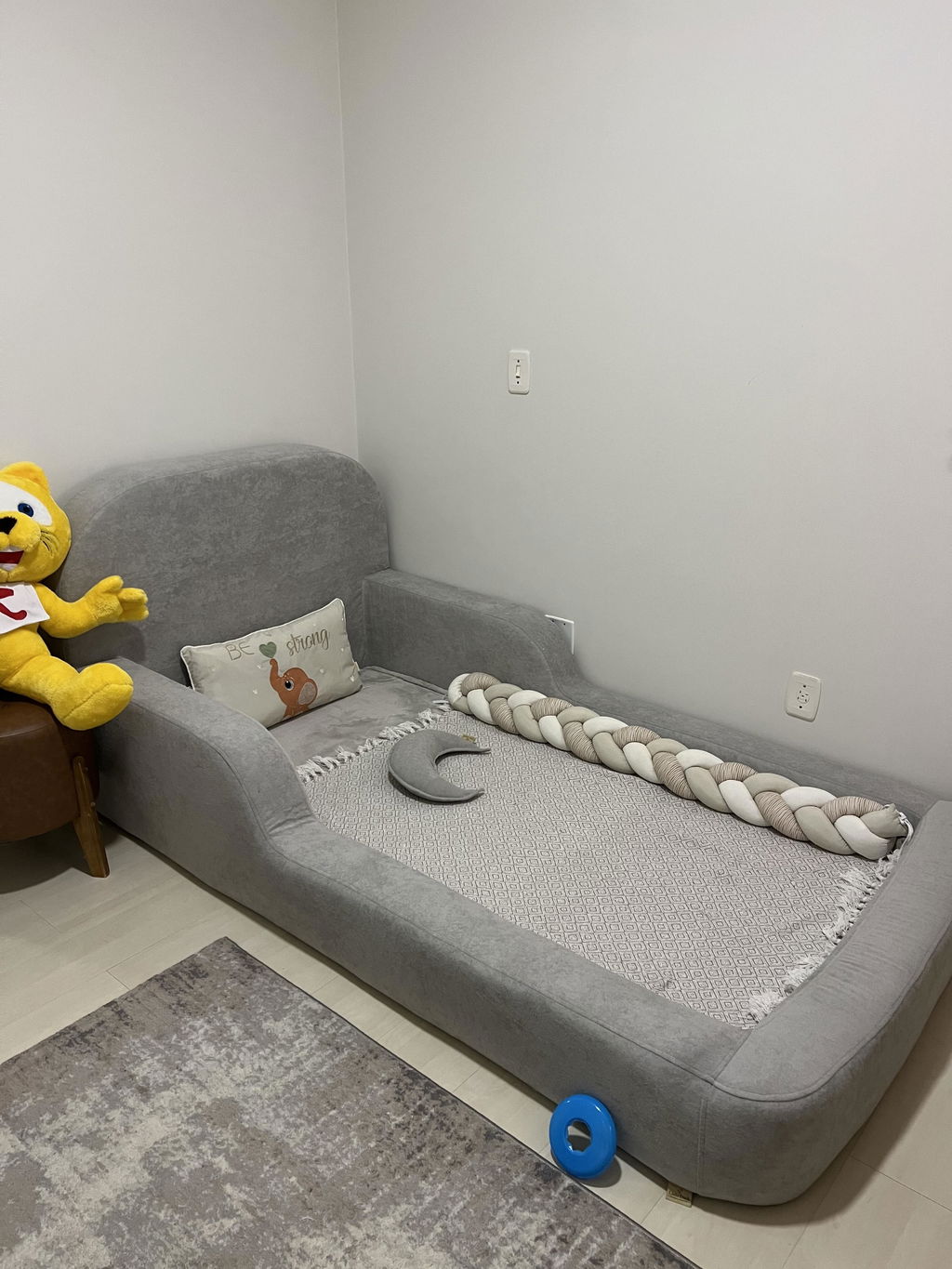Cama Montessoriana Solteiro - Cinza | Little Duck