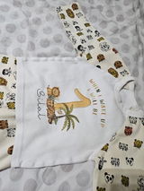 Personalised Name Kids Pyjamas 1st Birthday Safari Lion Tiger Leopard Panda Animal Faces for Toddler Gift