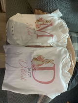Personalised Kids Pink Initial Floral Bunny T-Shirt for Girls
