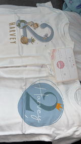 Personalised Name Kids T-Shirt 2nd Birthday Astronaut Rocket Planet Stars Celebration Gift