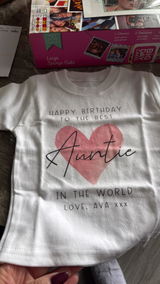 Personalised Best Auntie Birthday Pink Heart T-Shirt for Girls & Kids