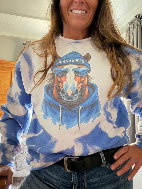 Bleached Spirit Animal Football Crewneck - Custom Team Mascot Sweatshirt