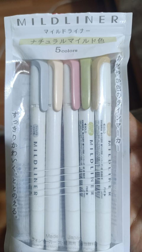 Resaltadores Mildliner Zebra - Doble Punta - Biselada / Fina - Paquete de Colores Naturales