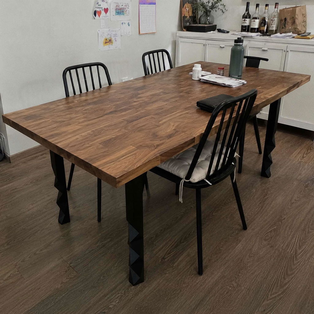 Dining Table with Pascal Metal Table Base for Rectangular Top