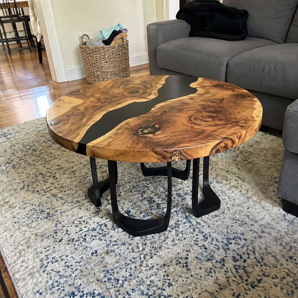 Coffee Table with Framie Steel Table Base for Natural Wood Top