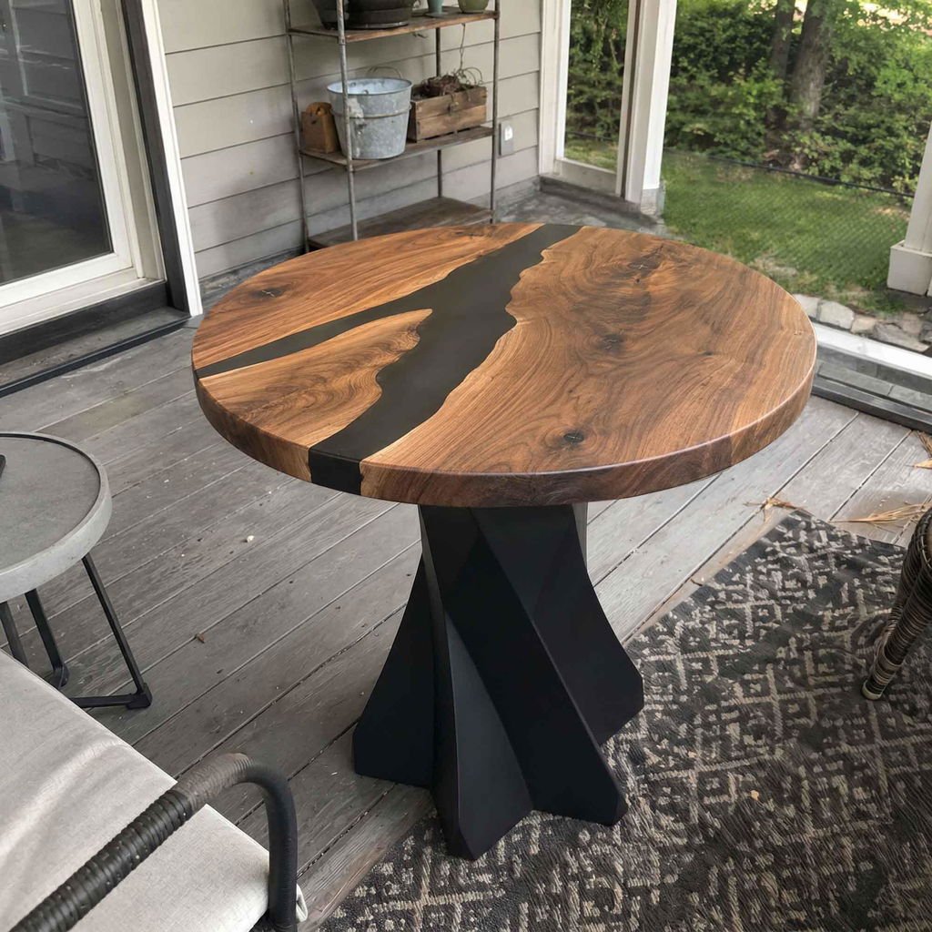 Dining Table with Nook Table Base for Round Wooden Top