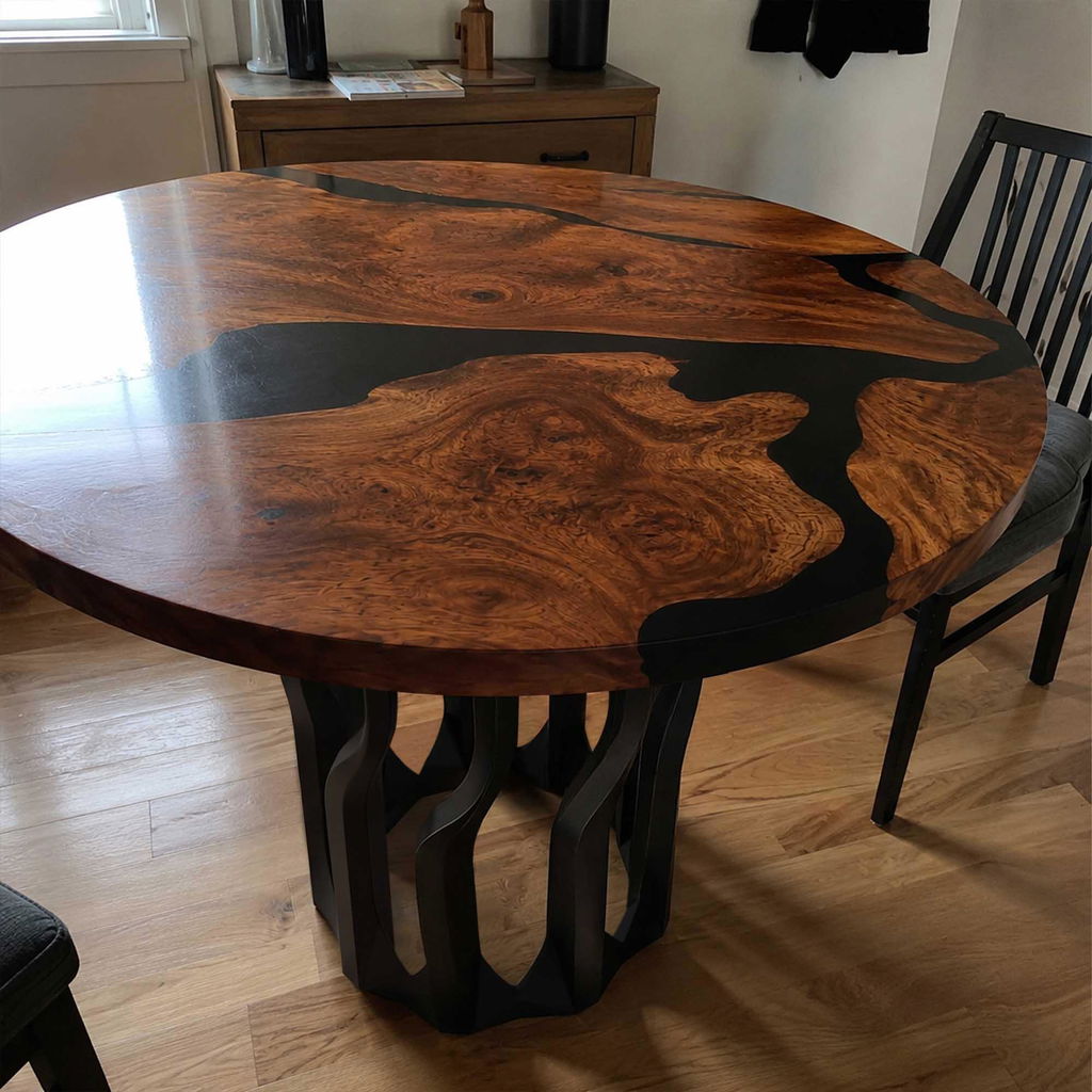 Dining Table with Diadem Metal Table Base for Wood Top