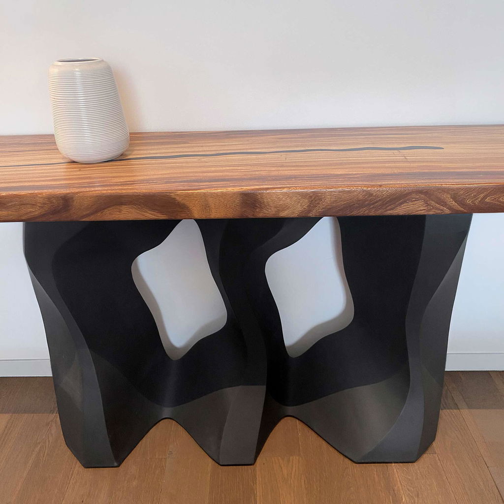 Console Table with Side-Rocky Steel Table Base for Rectangle Top