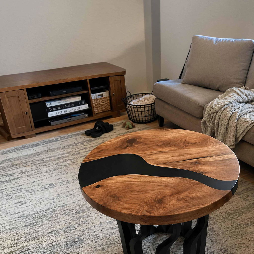 Coffee Table with Diadem Metal Table Base for Modern Epoxy Top - 107