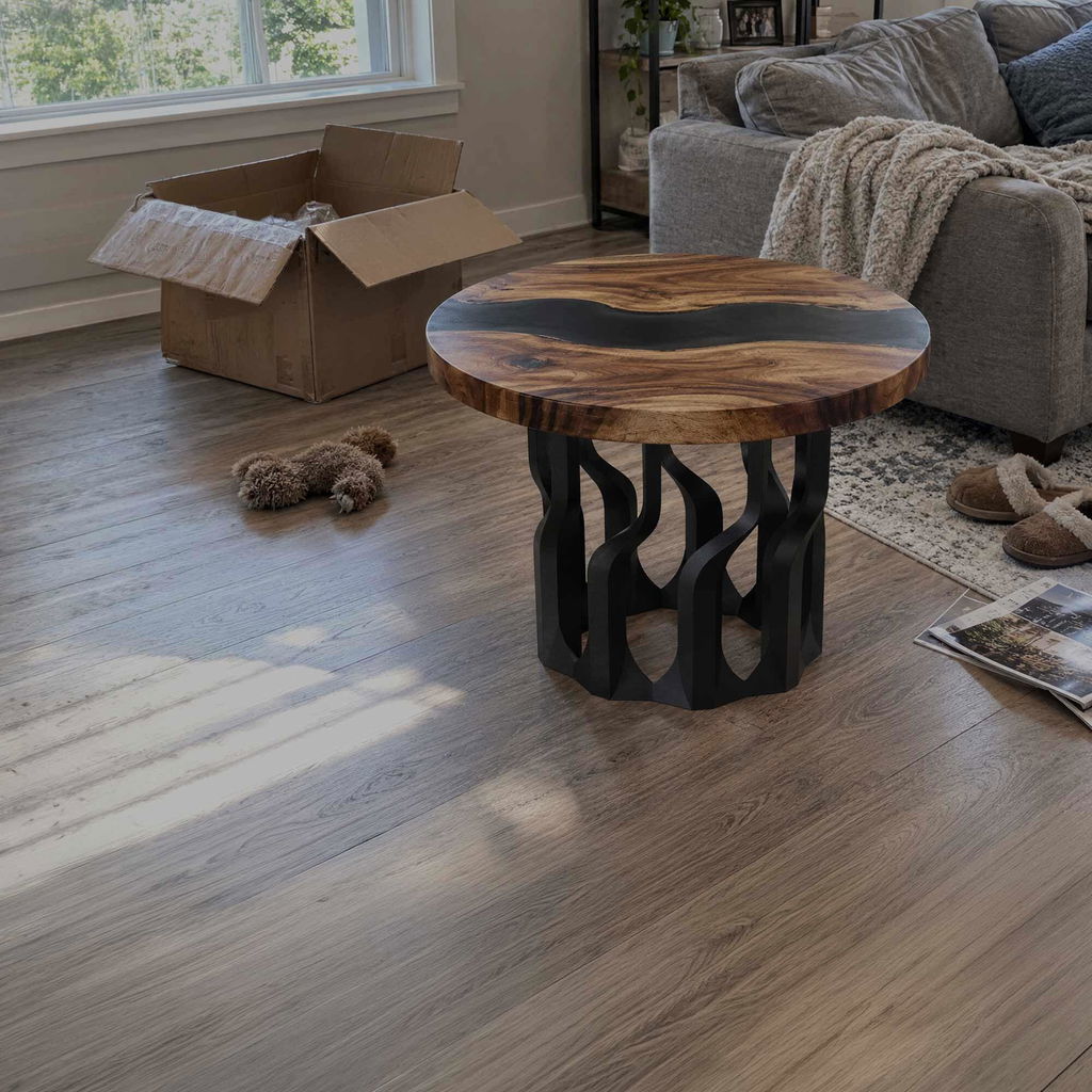 Coffee Table with Diadem Metal Table Base for Modern Epoxy Top - 107