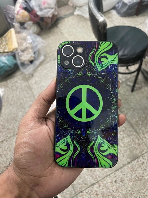 Neon Peace Abstract iPhone Glass Case