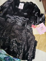 Black Satin & Sequin Mini Dress