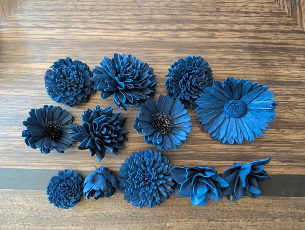 Navy Dyed Sola Wood Flowers | Pack of 12 | Luv Sola Flowers