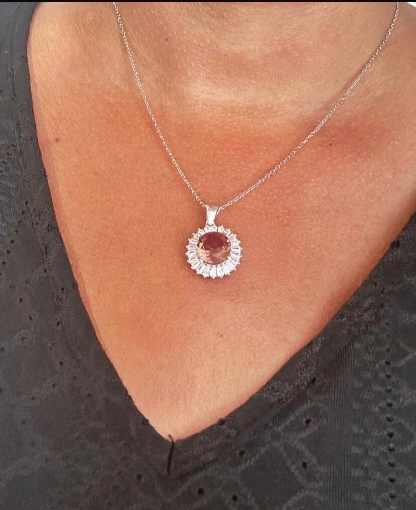 Halo Zultanite Pendant Necklace