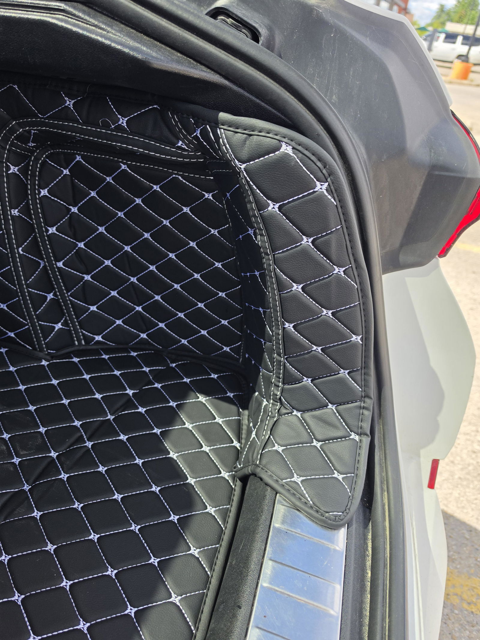 Luxus 360Fit Diamond Trunk Mat - Black & Black Stitching | Full Cover